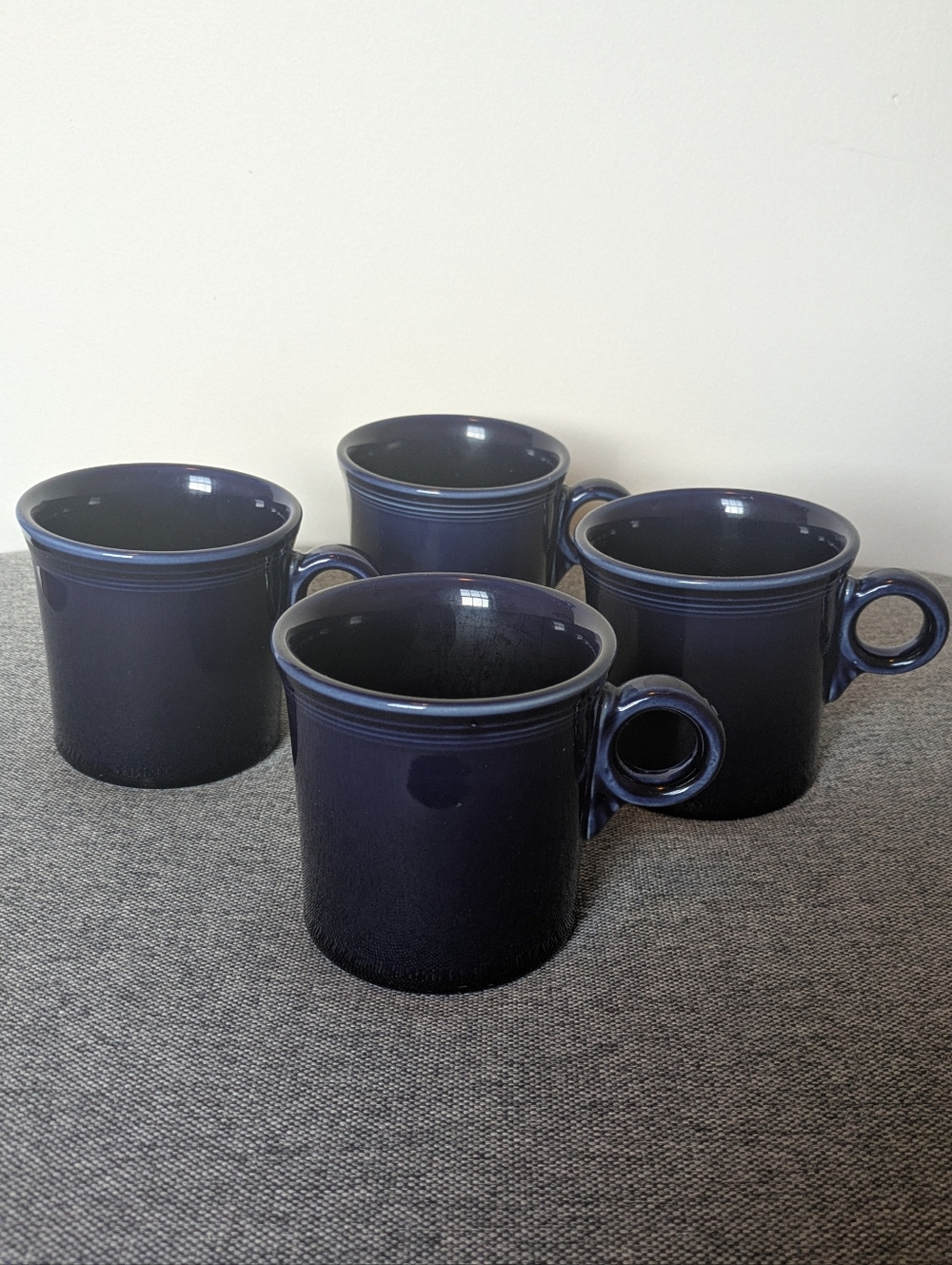 4 Fiesta Fiestaware HLC Cobalt Blue Mugs Dinnerware Homer Laughlin - Picture 3 of 12